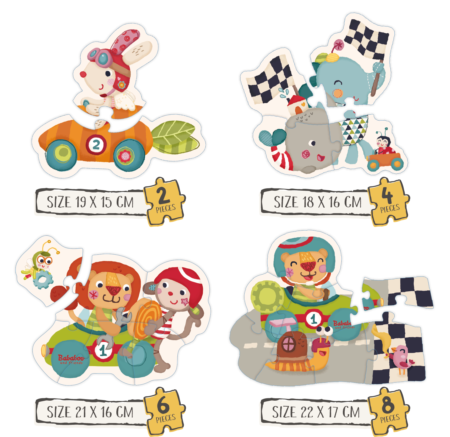 Figurenpuzzle "Bababoos Wettrennen"