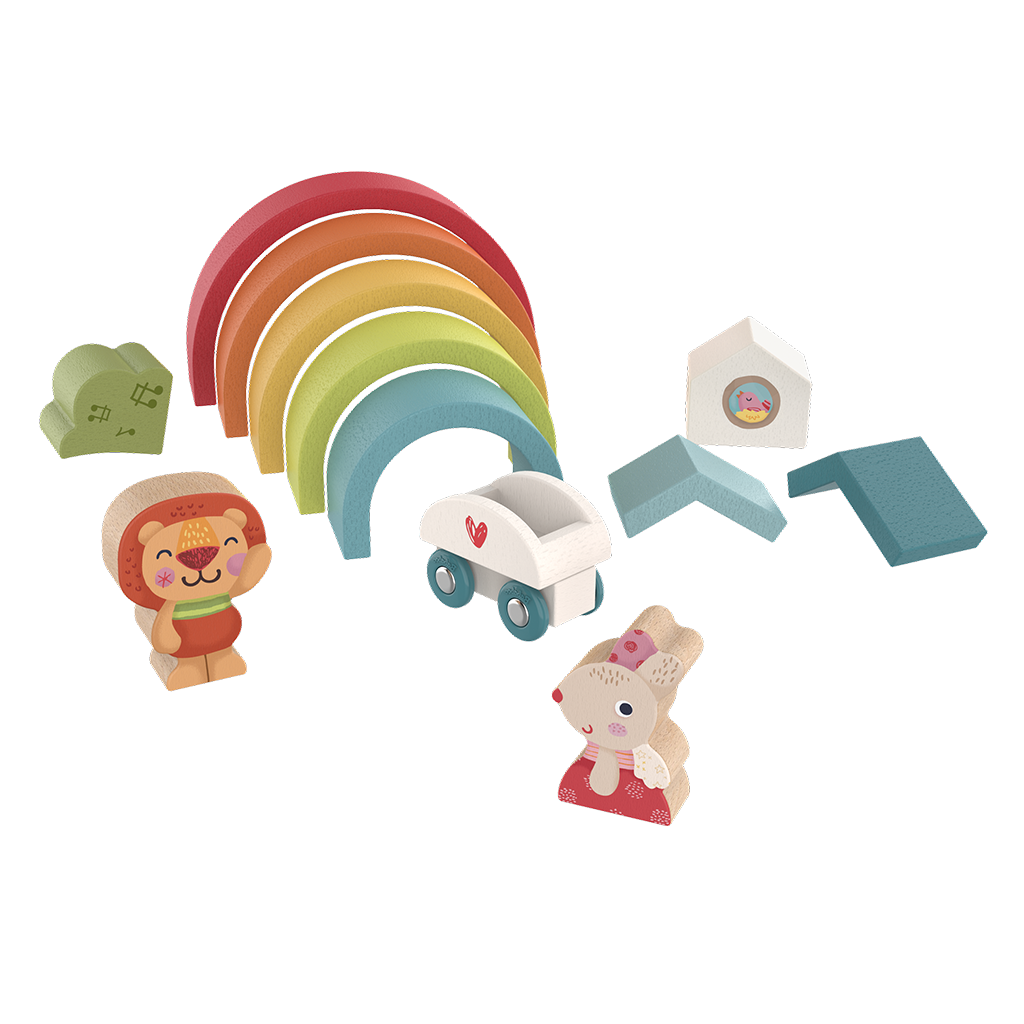 Stapel- und Figurenspiel "Zauberhafter Regenbogen"