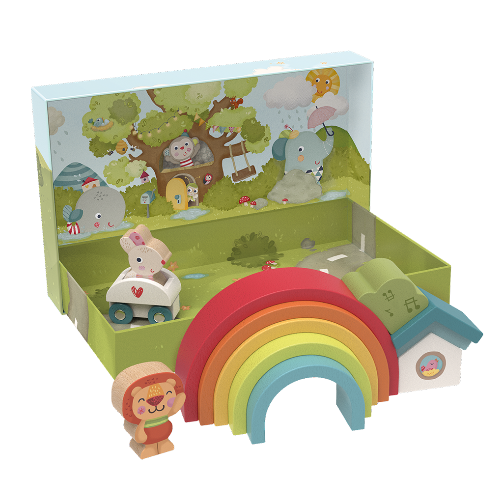 Stapel- und Figurenspiel "Zauberhafter Regenbogen"