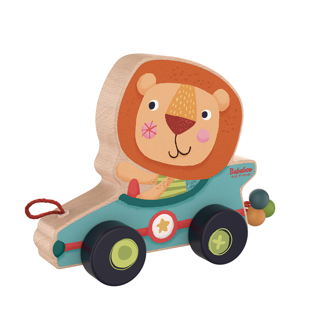 Schiebe- und Nachziehspiel "Löwe Bababoo"