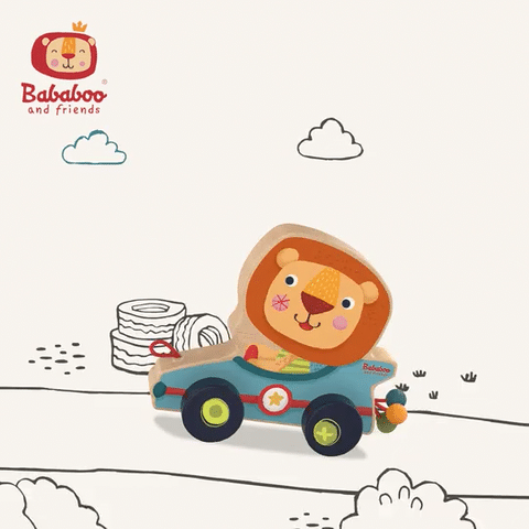 Schiebe- und Nachziehspiel "Löwe Bababoo"